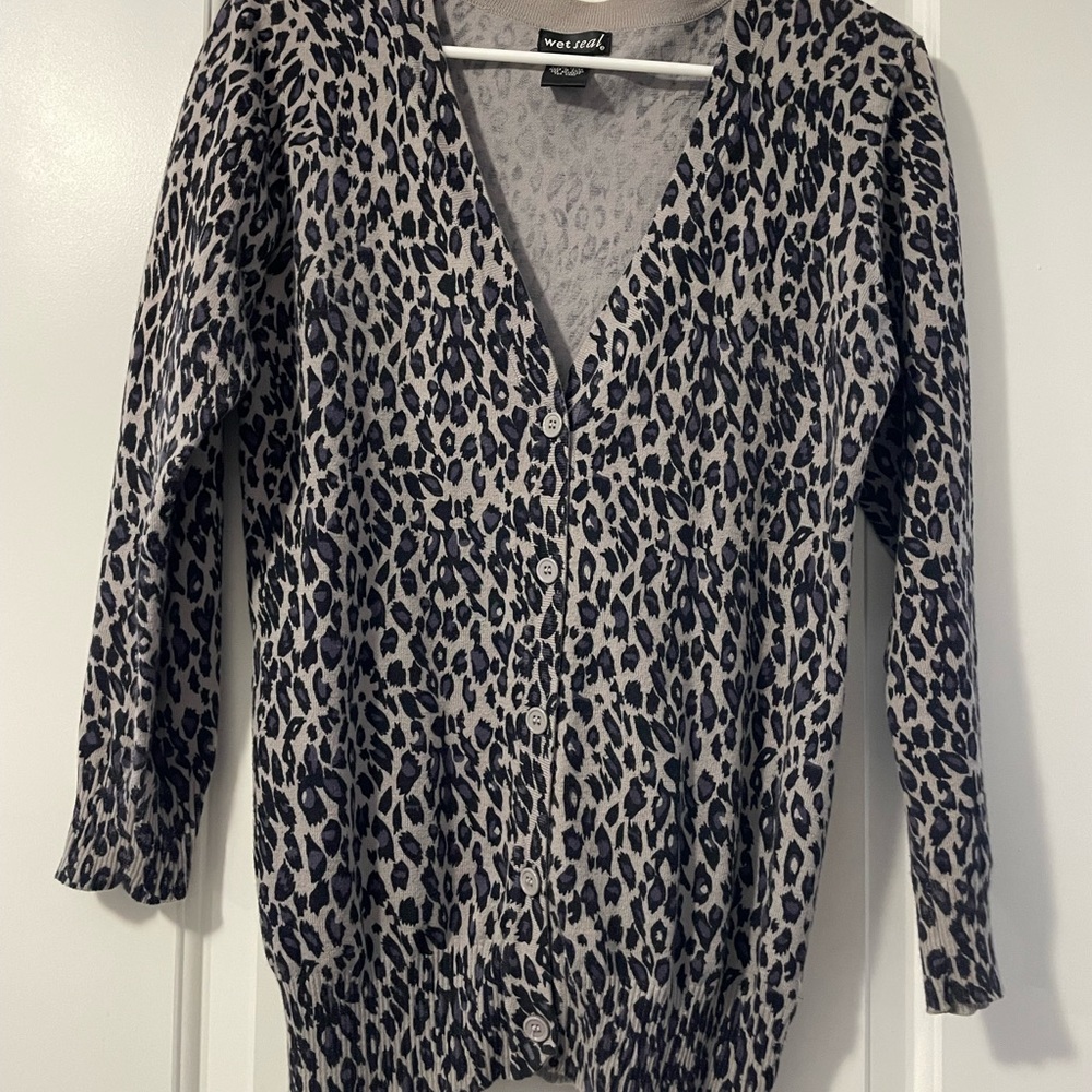 Wet Seal cheetah print cardigan